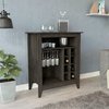 Tuhome Essential Bar Cabinet, One Open Shelf, Six Built-in Wine Rack, One Drawer, Espresso BLC6715